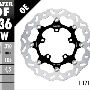 Akční Nabídka GALFER přední brzdový kotouč HONDA CB 500X (ABS) 19-21, CB 650R 19-23; CBR 650R 19-23 (WAVE FLOATING) (310X105X4.,5mm)
