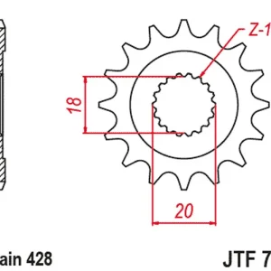 Víkendová Akce JT řetězové kolo přední 426 13 BENELLI 125 LEONCIO 22-23, KEEWAY 125 STRIKE 13-14, RKF 125 11-23, TX 125 11-20 (42613JT) (řetěz 428)
