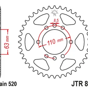 Objednat Nyní JT rozeta 4675 44 KTM 125/200 DUKE 14-22, 390 DUKE/RC 13-23 (JTR890.44) (řetěz 520) barva černá