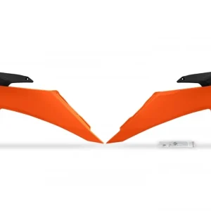 Levný UFO kryty chladiče KTM SX/SXF(SX-F) 125/250/300/350/450F 23-24, EXC/EXCF(EXC-F) 150/250/300/350/450/500 TBI 24-26 barva oranžová