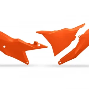 Akční Nabídka UFO zadní boční panely s krytem vzduchového filtru KTM SX/SXF(SX-F) 125/250/300/350/450F TBI 23-26, EXC/EXCF(EXC-F) 150/250/300/350/450/500 TBI 24-26 barva oranžová